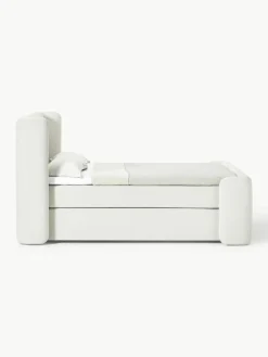 Bouclé boxspring bed Perla