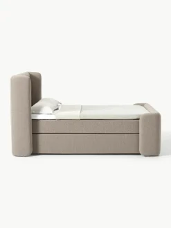Bouclé boxspring bed Perla