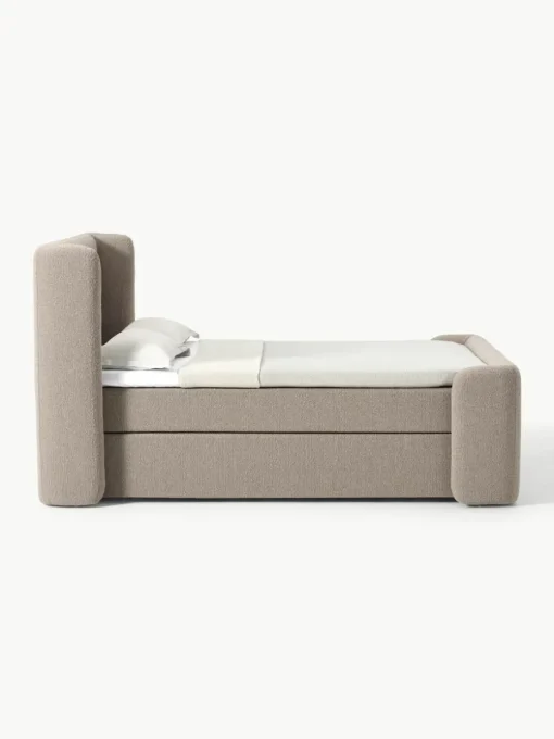 Bouclé boxspring bed Perla