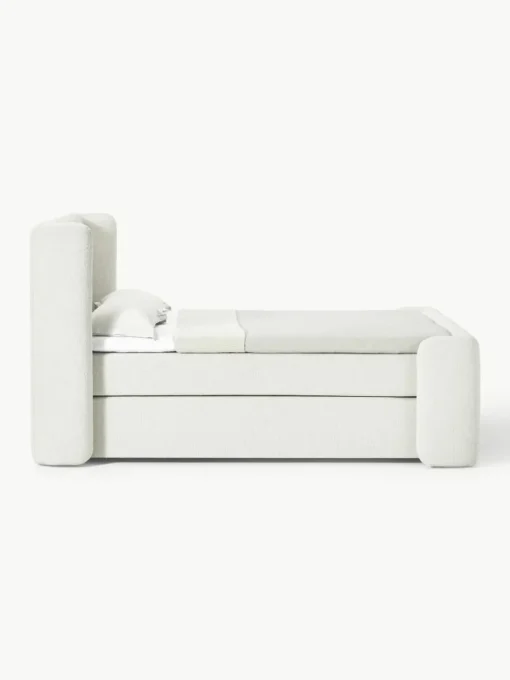 Bouclé boxspring bed Perla
