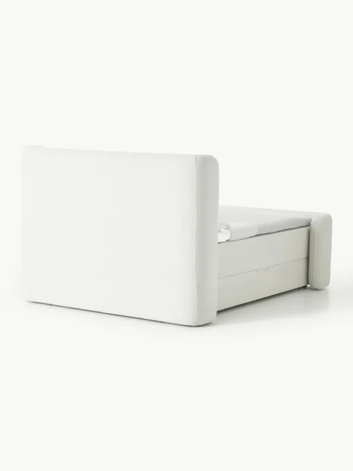 Bouclé boxspring bed Perla met opbergruimte