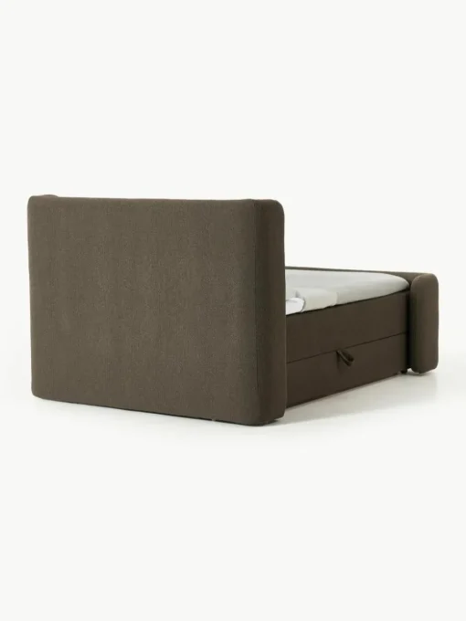 Bouclé boxspring bed Perla met opbergruimte