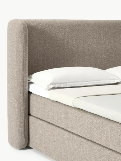 Bouclé boxspring bed Perla