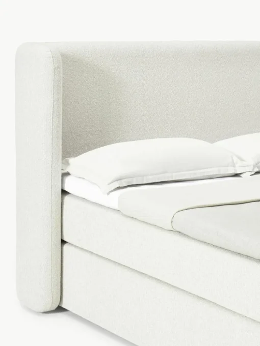 Bouclé boxspring bed Perla