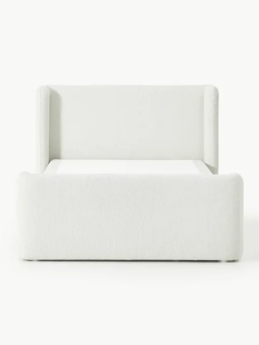 Bouclé boxspring bed Perla met opbergruimte