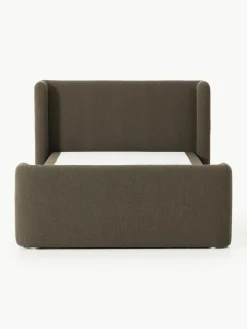 Bouclé boxspring bed Perla met opbergruimte