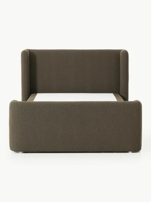 Bouclé boxspring bed Perla met opbergruimte