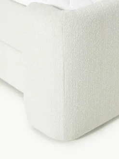 Bouclé boxspring bed Perla met opbergruimte