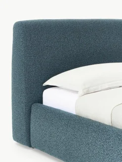 Bouclé eenpersoonsbed Cloud met opbergruimte