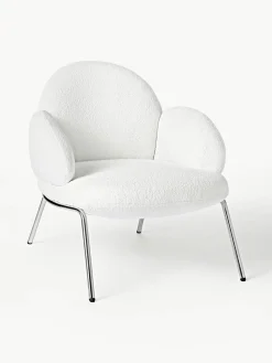 Bouclé fauteuil Luan met metalen poten