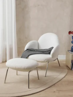 Bouclé fauteuil Luan met metalen poten
