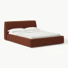 Bouclé gestoffeerd bed Cloud met opbergruimte