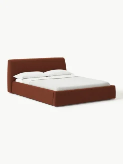 Bouclé gestoffeerd bed Cloud met opbergruimte