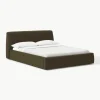 Bouclé gestoffeerd bed Cloud met opbergruimte