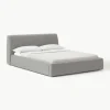 Bouclé gestoffeerd bed Cloud met opbergruimte