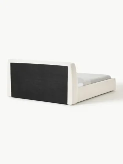 Bouclé gestoffeerd bed Cloud met opbergruimte