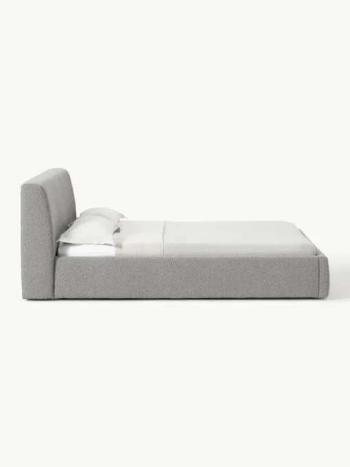 Bouclé gestoffeerd bed Cloud met opbergruimte
