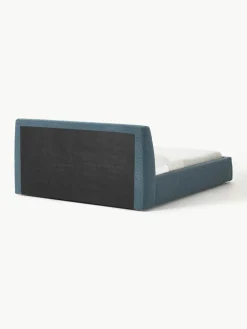 Bouclé gestoffeerd bed Cloud met opbergruimte