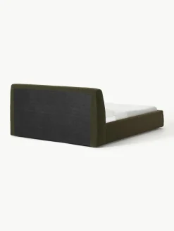 Bouclé gestoffeerd bed Cloud met opbergruimte