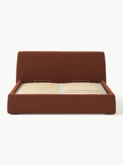 Bouclé gestoffeerd bed Cloud met opbergruimte
