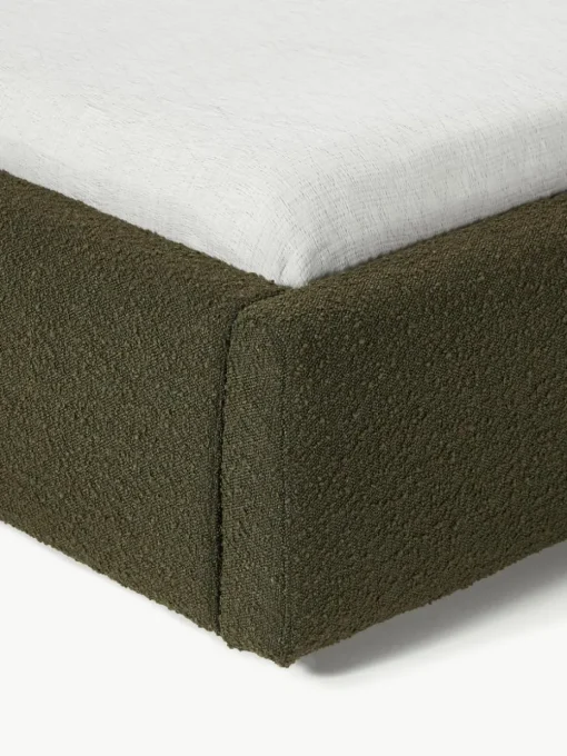 Bouclé gestoffeerd bed Cloud met opbergruimte