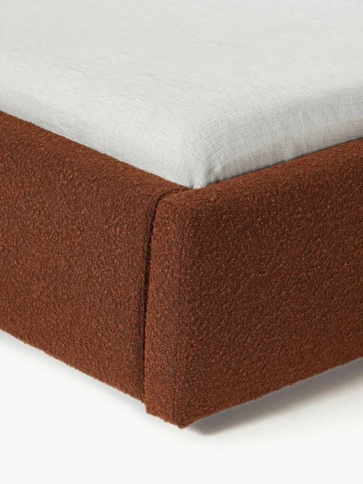 Bouclé gestoffeerd bed Cloud met opbergruimte