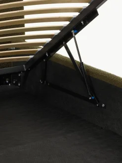 Bouclé gestoffeerd bed Cloud met opbergruimte