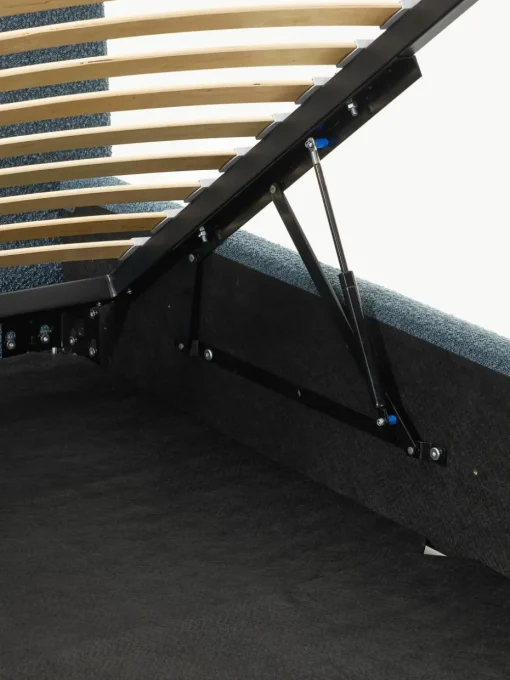 Bouclé gestoffeerd bed Cloud met opbergruimte
