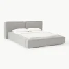 Bouclé gestoffeerd bed Lennon met opbergruimte