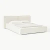 Bouclé gestoffeerd bed Lennon met opbergruimte