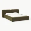 Bouclé gestoffeerd bed Lennon met opbergruimte
