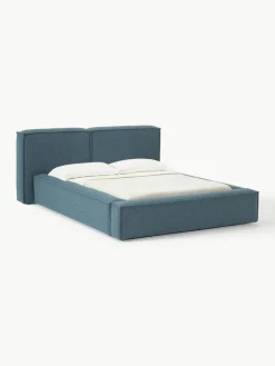 Bouclé gestoffeerd bed Lennon