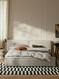 Bouclé gestoffeerd bed Lennon