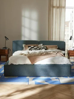 Bouclé gestoffeerd bed Lennon