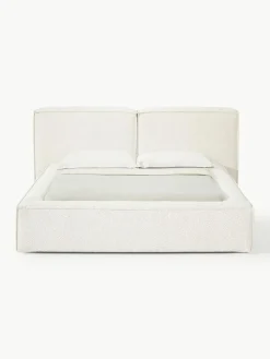 Bouclé gestoffeerd bed Lennon
