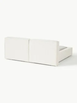 Bouclé gestoffeerd bed Lennon met opbergruimte