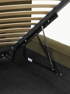 Bouclé gestoffeerd bed Lennon met opbergruimte