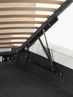 Bouclé gestoffeerd bed Lennon met opbergruimte