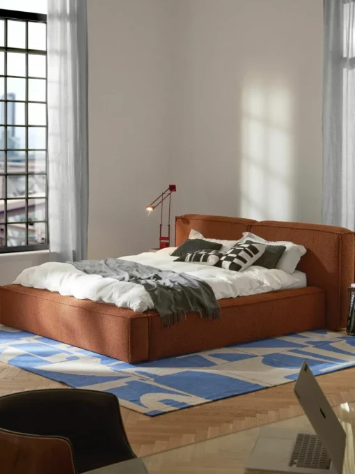Bouclé gestoffeerd bed Lennon