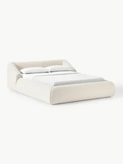 Bouclé gestoffeerd bed Sofia