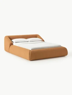 Bouclé gestoffeerd bed Sofia