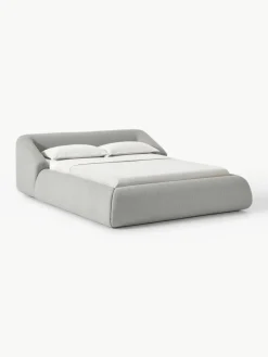 Bouclé gestoffeerd bed Sofia