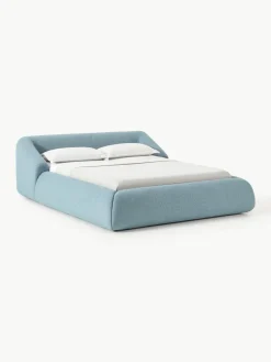 Bouclé gestoffeerd bed Sofia