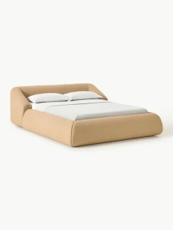 Bouclé gestoffeerd bed Sofia