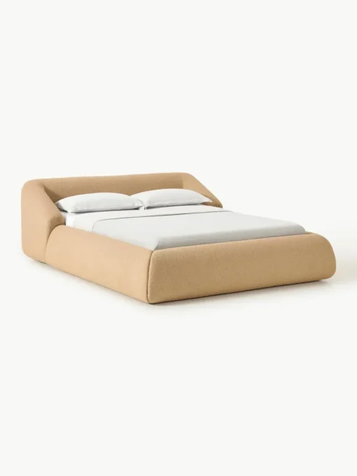 Bouclé gestoffeerd bed Sofia