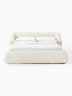 Bouclé gestoffeerd bed Sofia