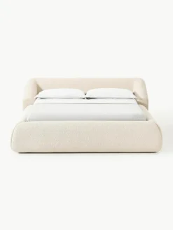 Bouclé gestoffeerd bed Sofia