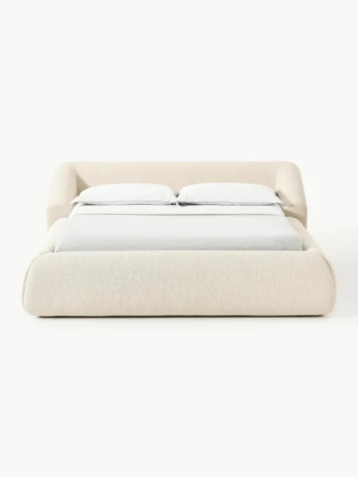 Bouclé gestoffeerd bed Sofia