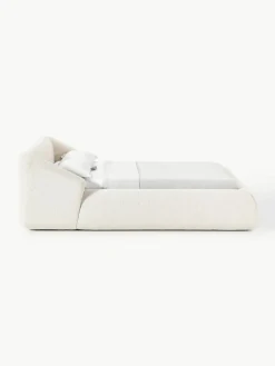 Bouclé gestoffeerd bed Sofia