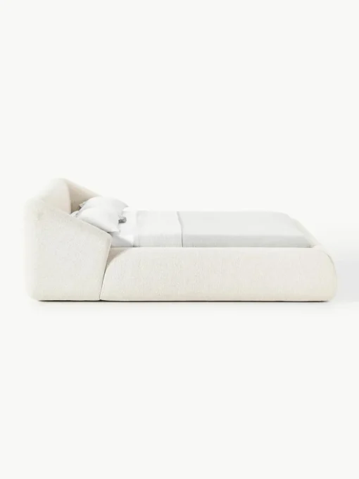 Bouclé gestoffeerd bed Sofia